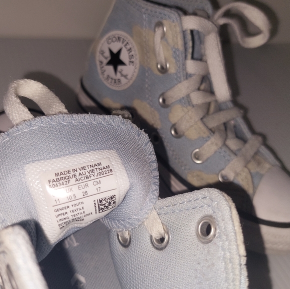 Converse Blue and White High-Top Sneakers - Picture 5 of 6